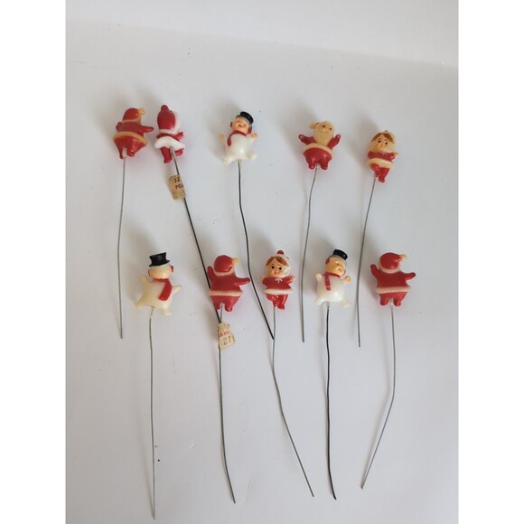 Vtg Christmas Ornament Miniature Pics Ornaments Mr Mrs Santa Snowman 10 - Picture 7 of 7